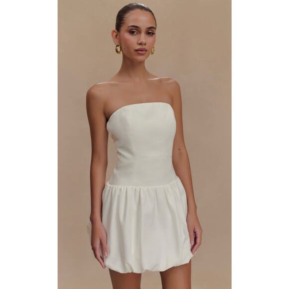 Meshki Clementina Strapless Bubble Mini Dress - M - Picture 5 of 6